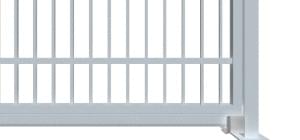 Teleskopické nesené brány pro rodinné domy jeklová s pásovinou dole